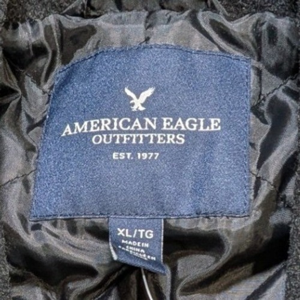 NEW American Eagle XL $120 Charcoal Gray Wool Blend Double Breasted Peacoat Coat - Picture 2 of 11